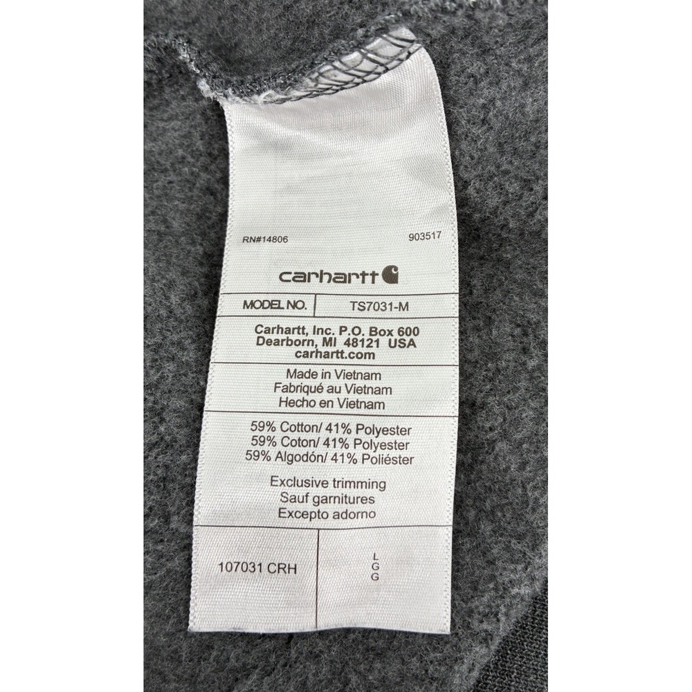 Carhartt Rain Defender Hoodie‎ Large Charcoal Loose Fit Pullover Workwear TS7031 - Picture 5 of 8